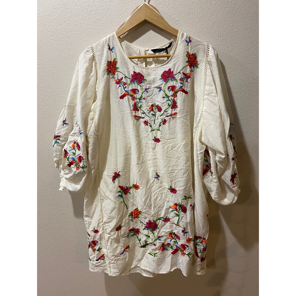 Zara NWT Tunic embroidered sz L